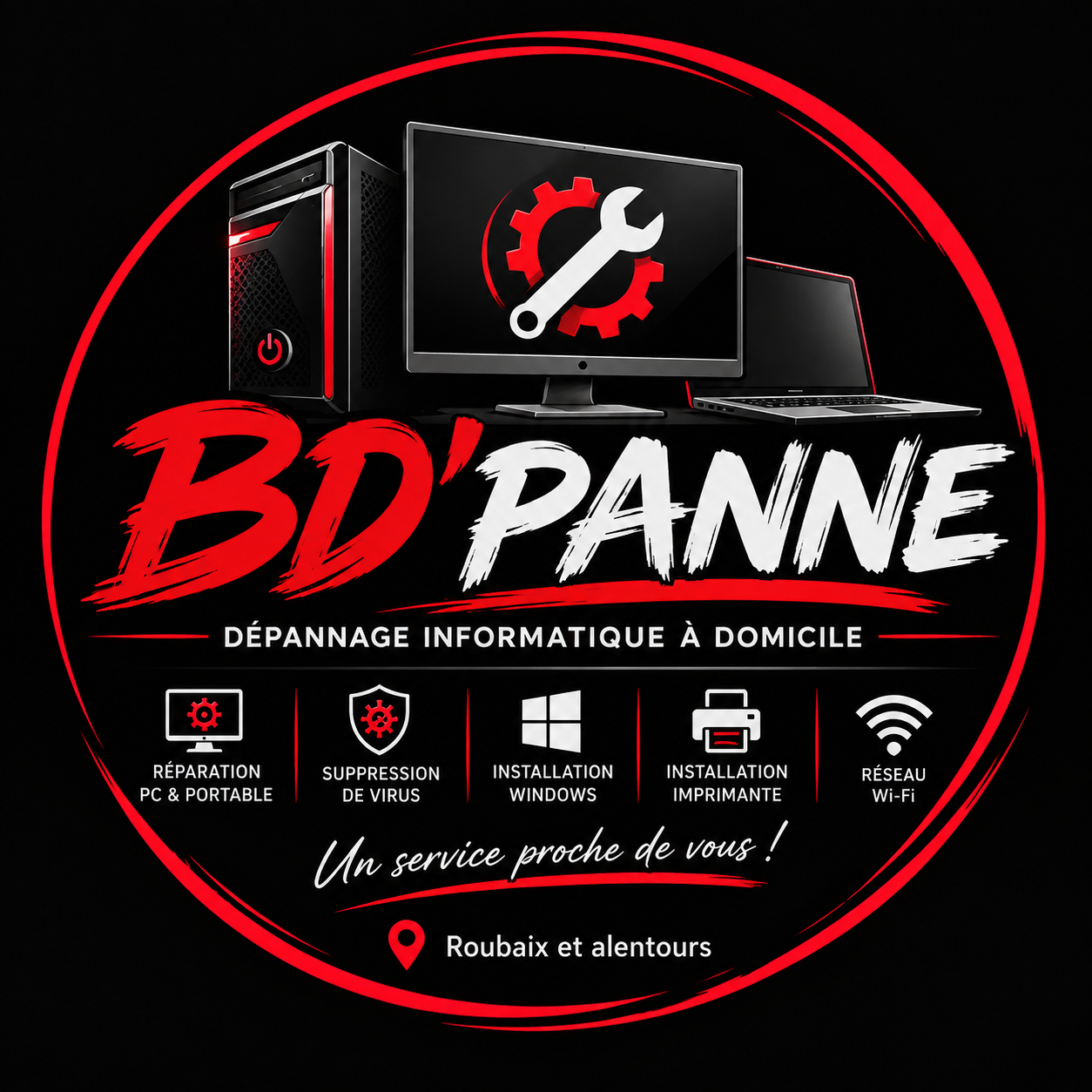 BD’Panne, dépannage informatique à domicile, Roubaix et alentours
